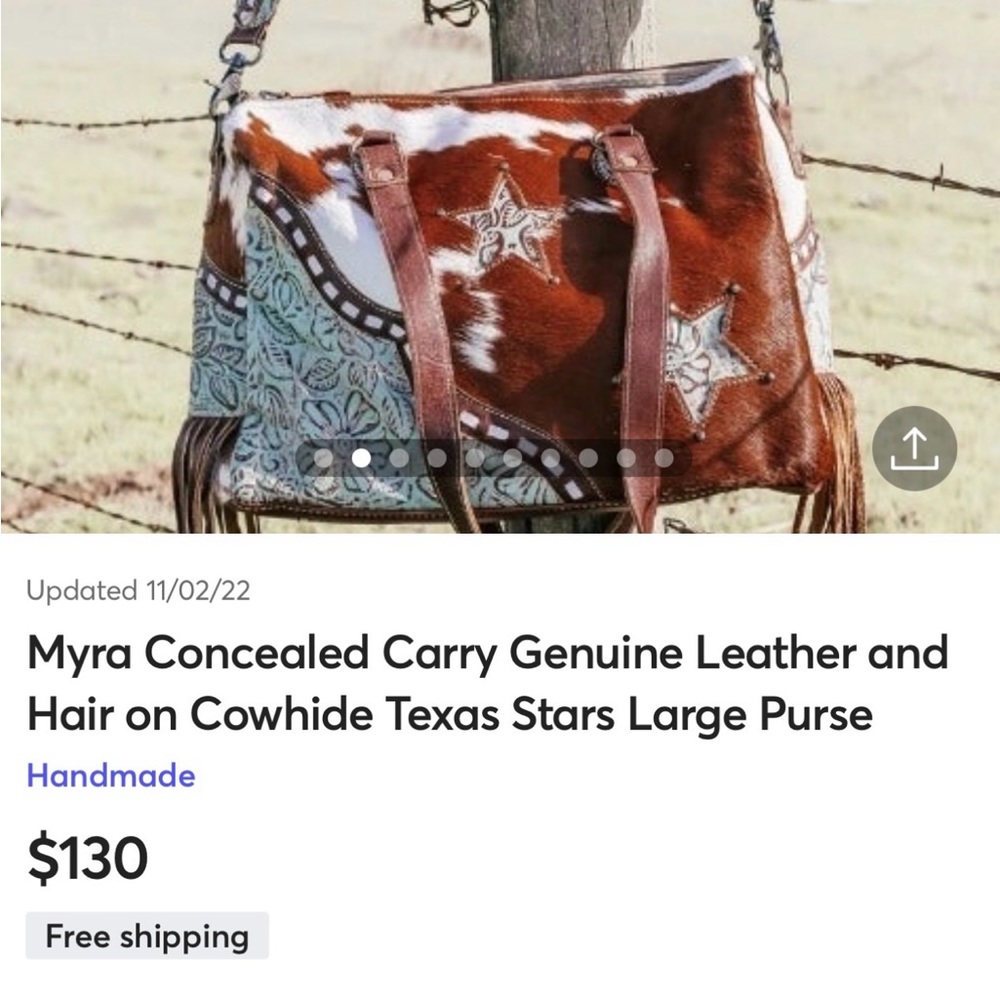 Myra Bag Brown and Cream Cowhide Shoulder Bag